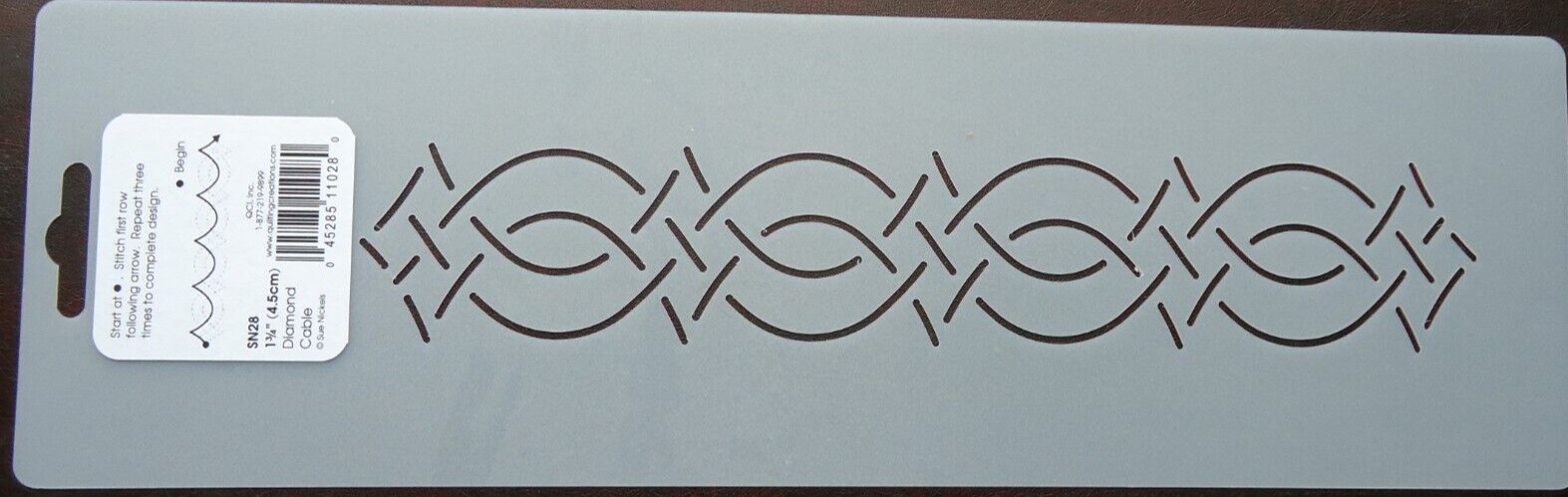 Stencil Quilting SN28 Diamond Cable Border quilt QC 1 3/4" 4.5cm template sew