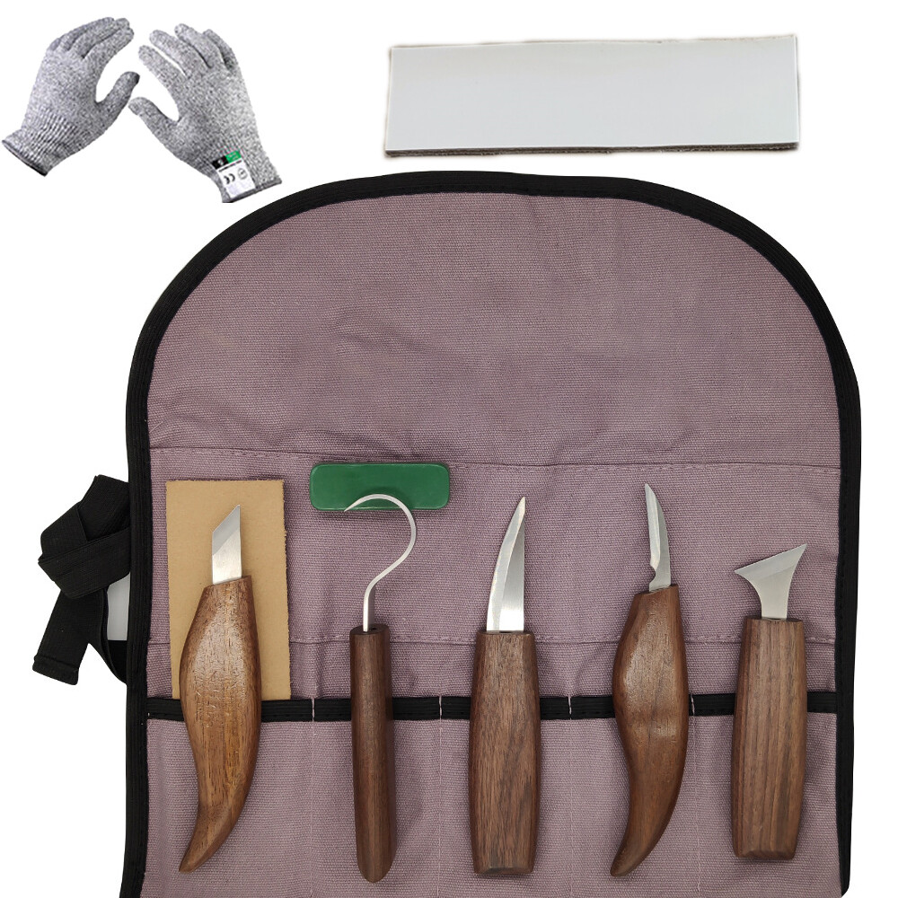 10 Wood Carving Knives Set Woodworking Tools Spoon Kit Whittling Carpenter Tools