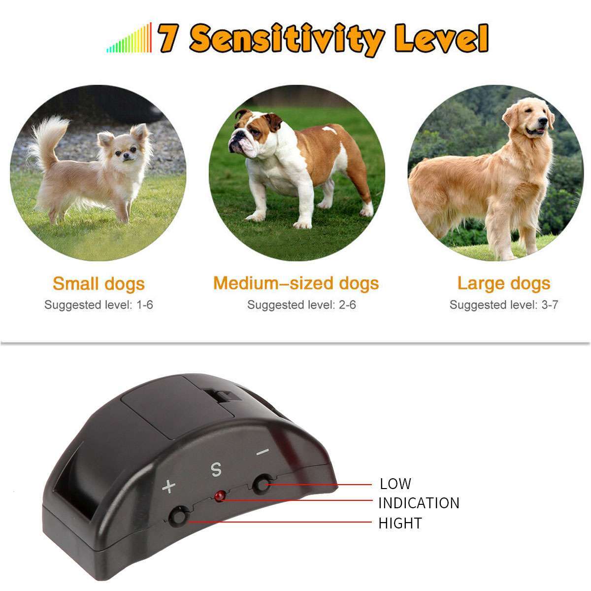 Automatic Anti Bark Barking Shock Control Collar Device Small Medium Large Dog