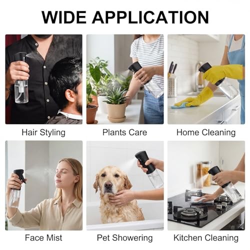 Spray Bottles 250ml/8.5oz 2 Pack Continuous Spray Bottle for Black B-black 2PCS