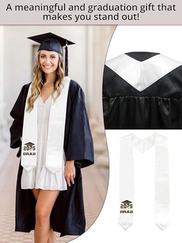 Graduation Stole Class of 2026 Adults Sublimation Congrat Graduate Honor White