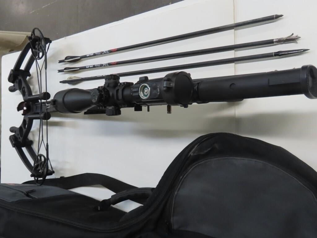 PSE TAC 15 Crossbow Full Package Original Scope Soft Case 4 Arrows - READ