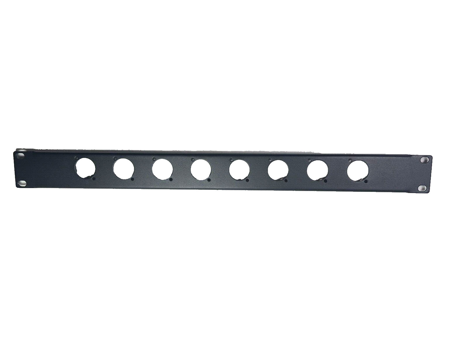 1U (Space) Black Heavy Duty Rack Case Panel w/ 8 XLR "D" Cutouts 19" X 1.75"