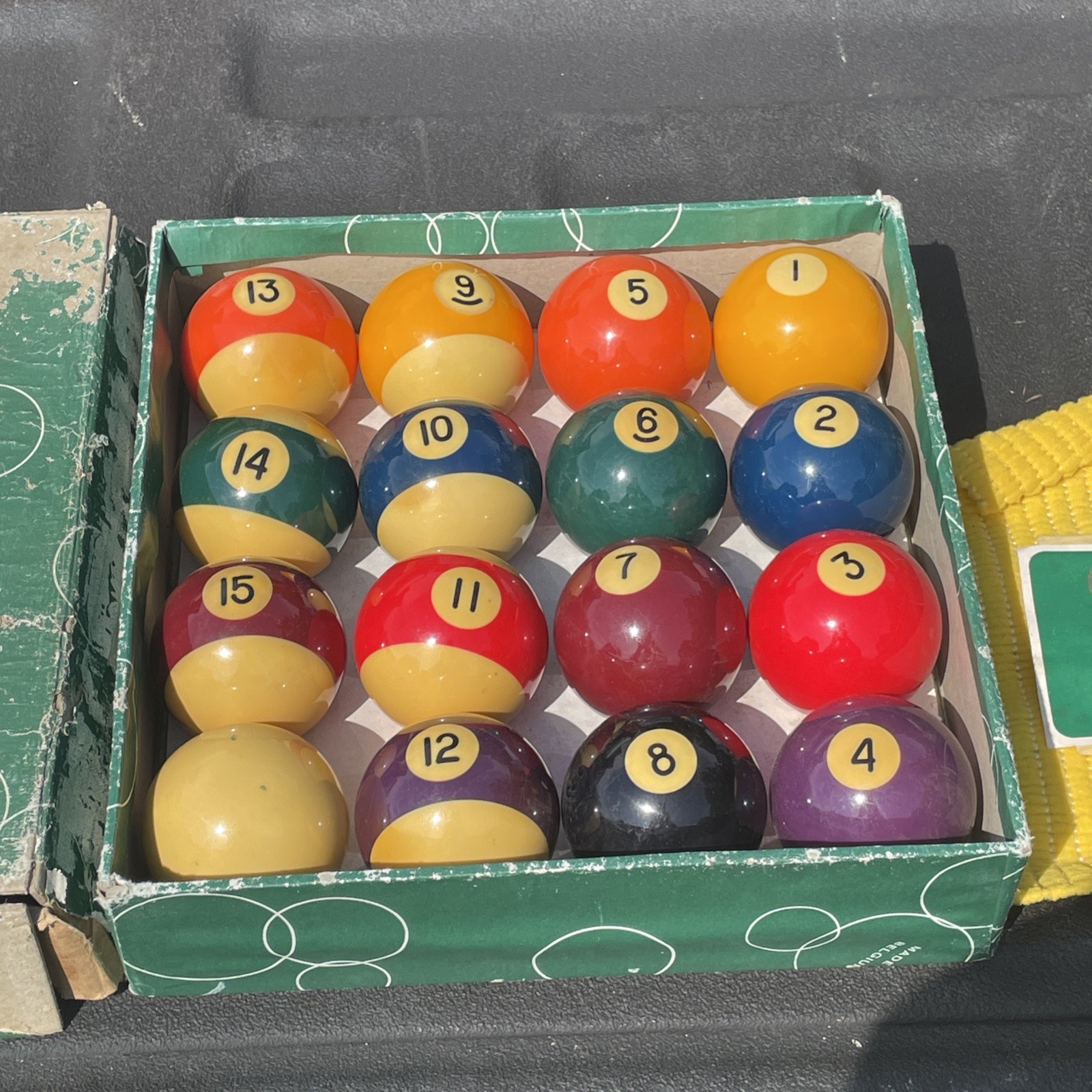 Vintage Aramith Belgian Billiard Complete Set Pool Balls 2 1/4" Made in Belgium