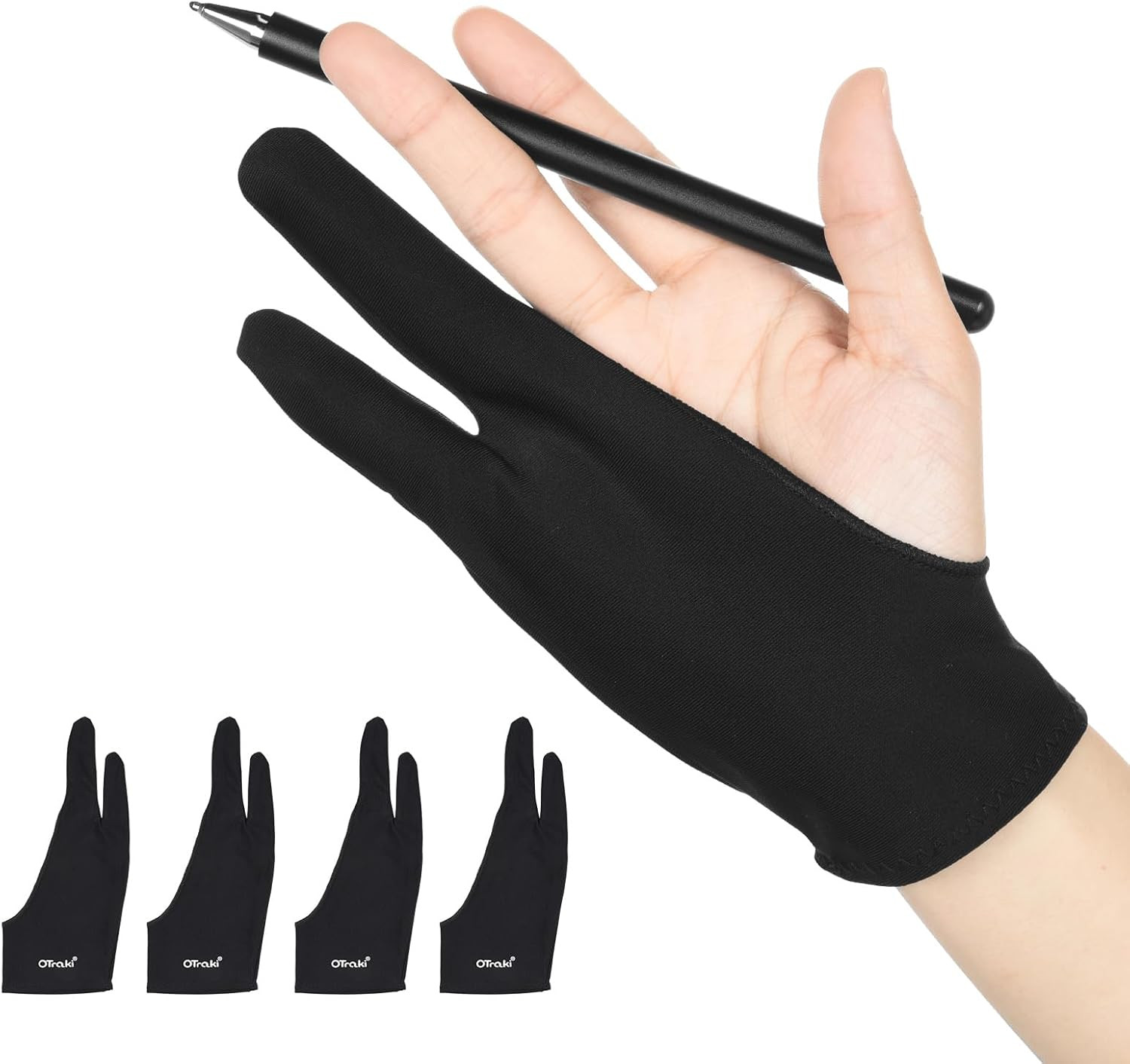 4 Pack Artist Drawing Gloves for Digital Tablet Paper Sketching