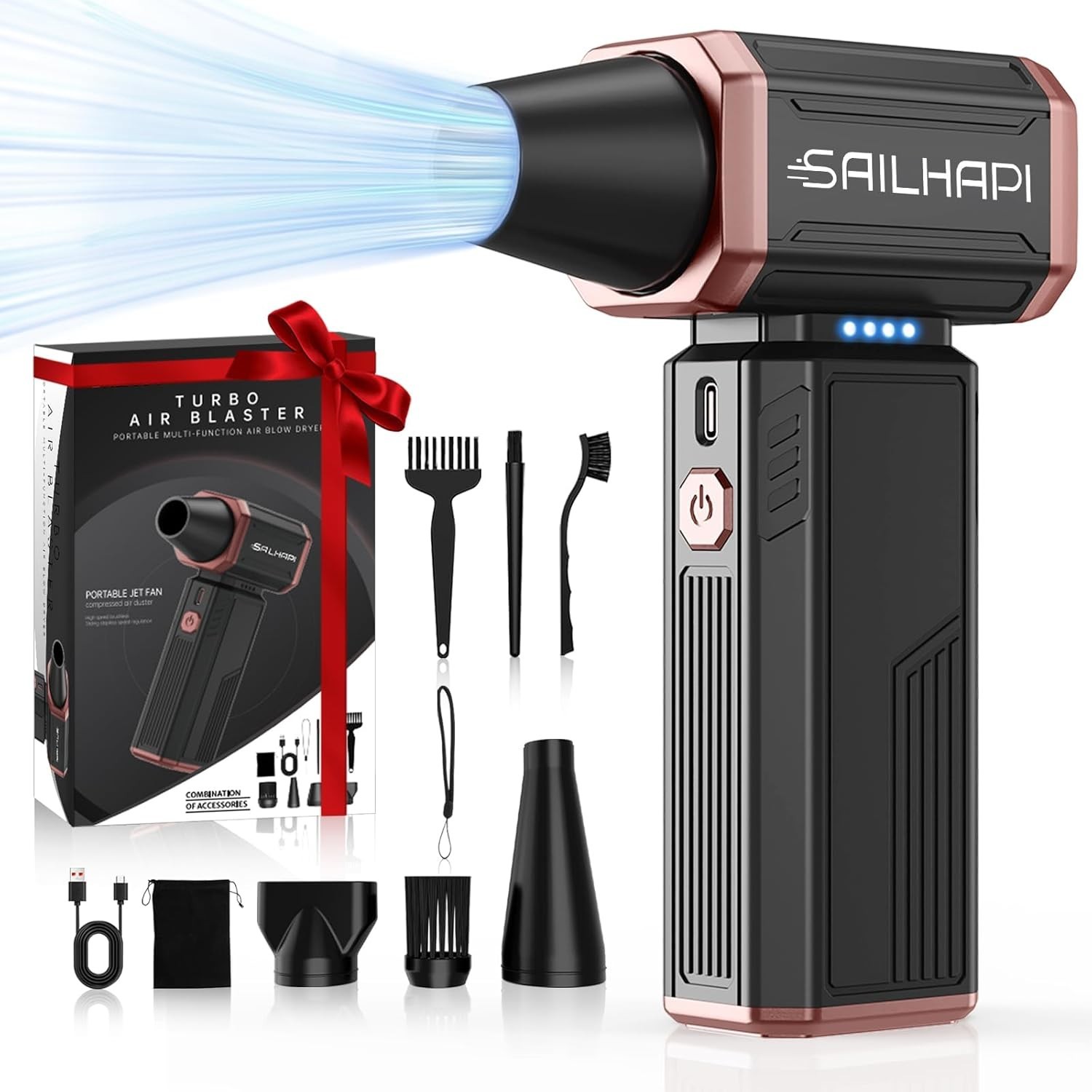 Soplador de Aire Electrico Portatil 300000RPM para Limpiar Teclado PC Hogar Auto