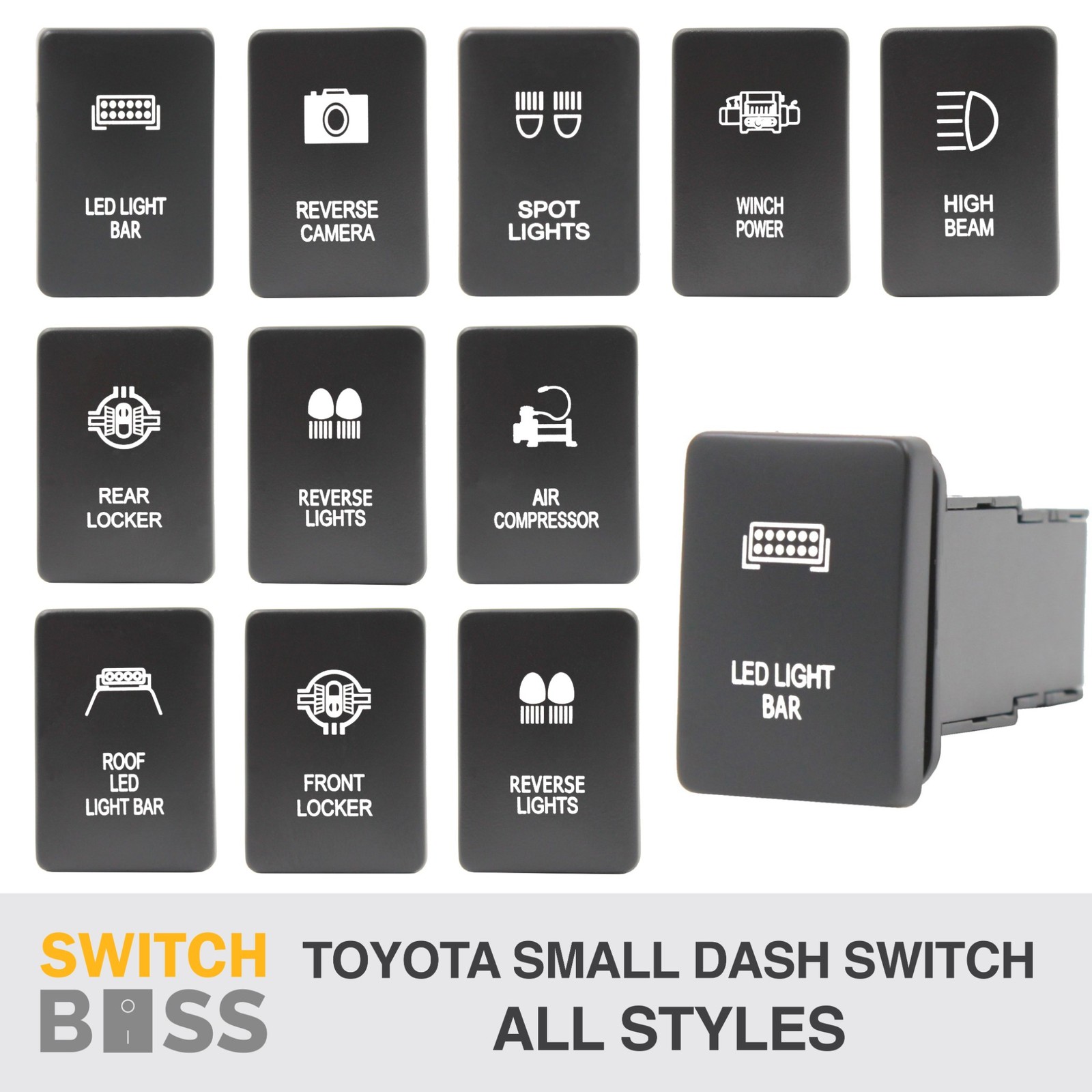 Push Switch 50 STYLES fits Toyota SMALL Green OEM Replacement Landcruiser Hilux