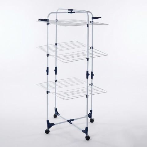 Clothes Drying Rack 3 Tiered Laundry Station with Collapsible Shelves