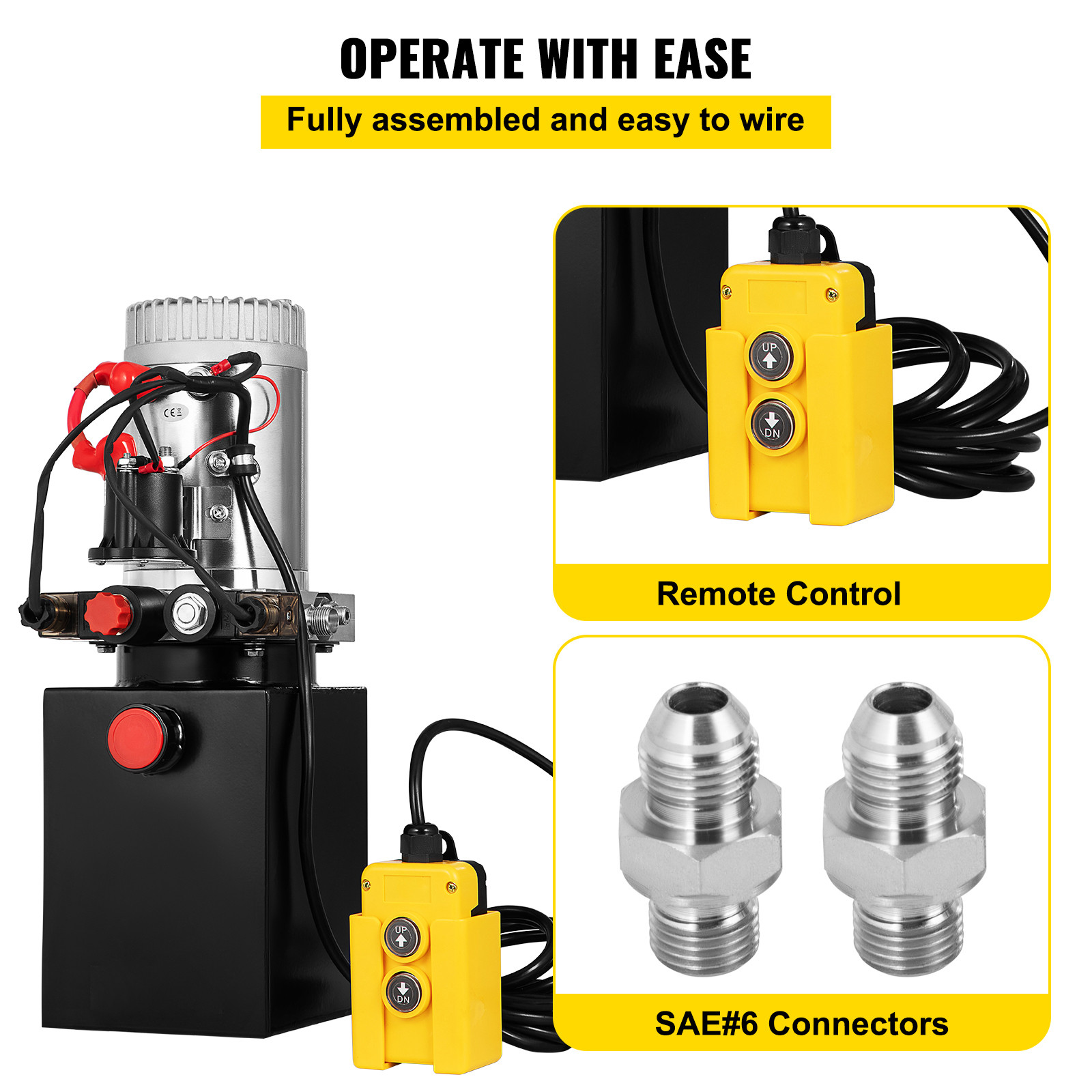 4 Quart Double Acting Hydraulic Pump DC 12V Dump Trailer Power Unit Pack 22MPA