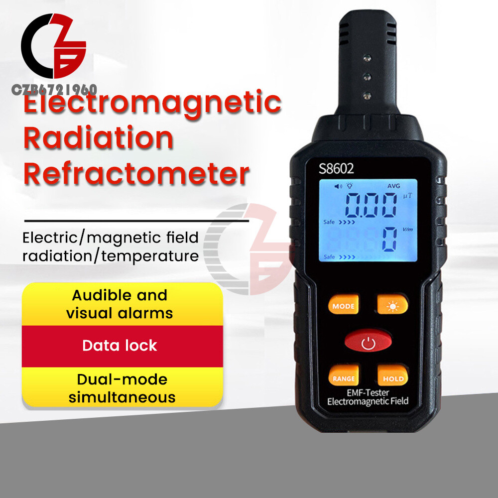 3in1 Radiation Detector Dosimeter Geiger Counter Digital Electromagnetic Tester