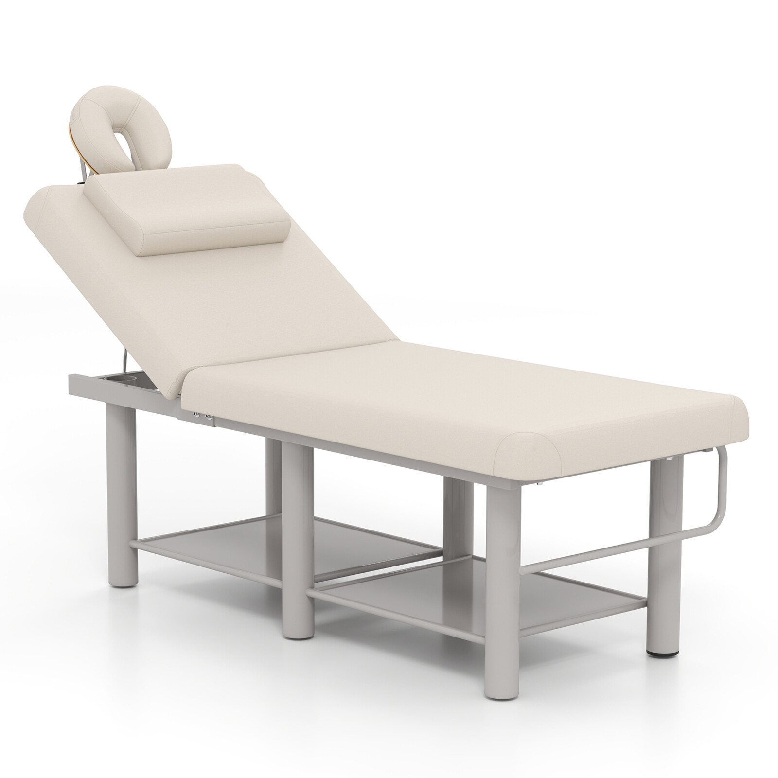 White HeavyDuty Massage Table Facial Bed Salon Beauty Spa Tattoo Chair w/Storage