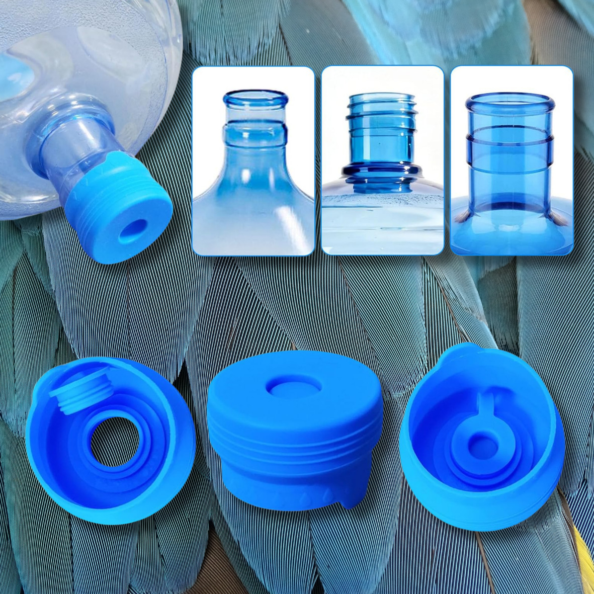 3 Pcs Reusable 5 Gallon, Water Jug Caps Leak Proof Bottle, Lids (55mm) Bottles N