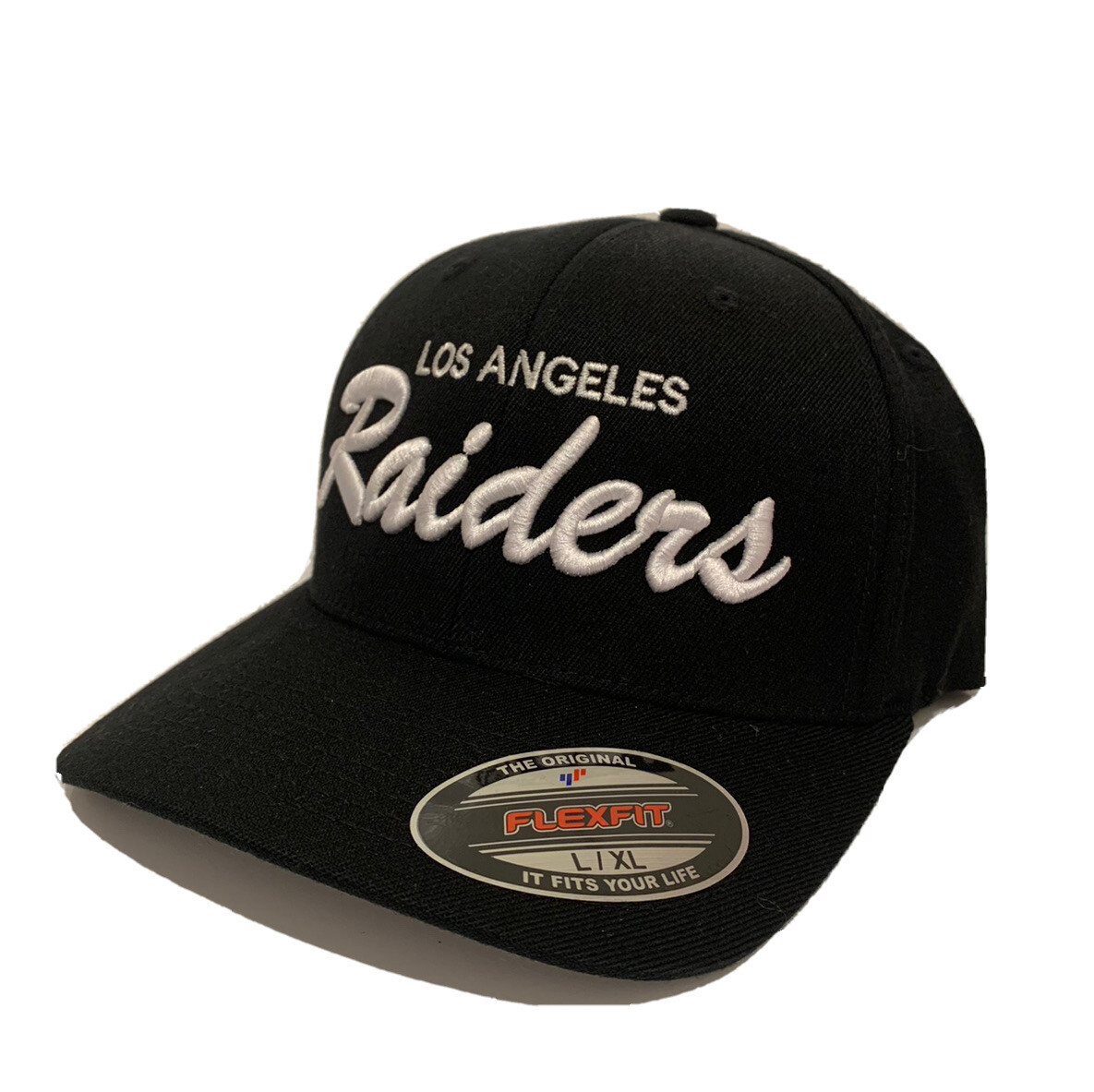 Los Angeles LA Raiders Flexfit Hat Cap Classic Script Structured Ball Cap L/XL