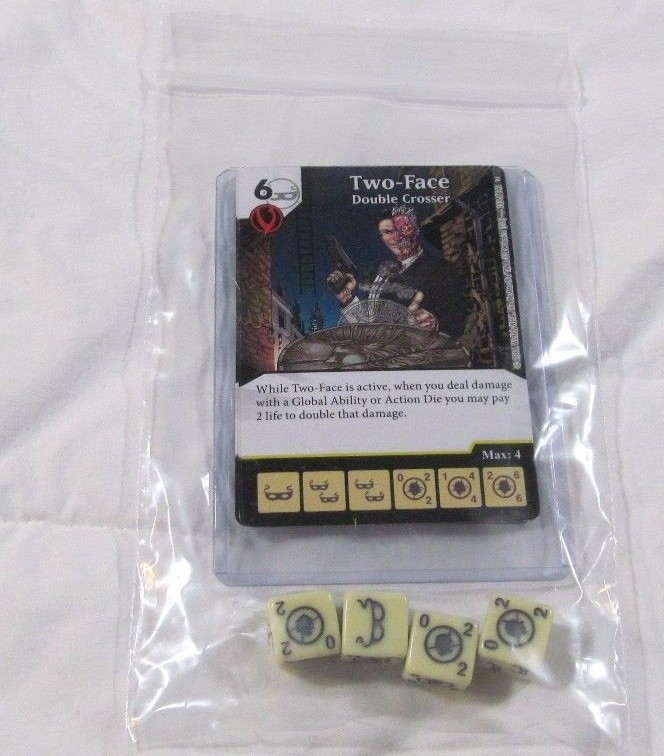 DC Dice Masters World's Finest TWO FACE Set RARE Uncommon CUR NEW + 4 Dice