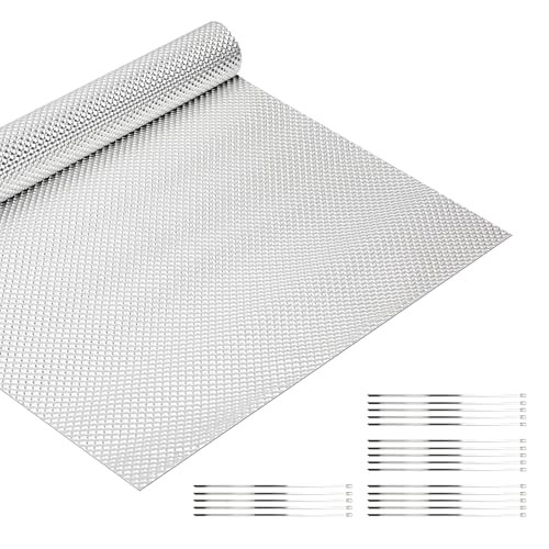 Aluminum Exhaust Heat Shield with 20 Stainless Steel Cable Ties, 39" x 16"
