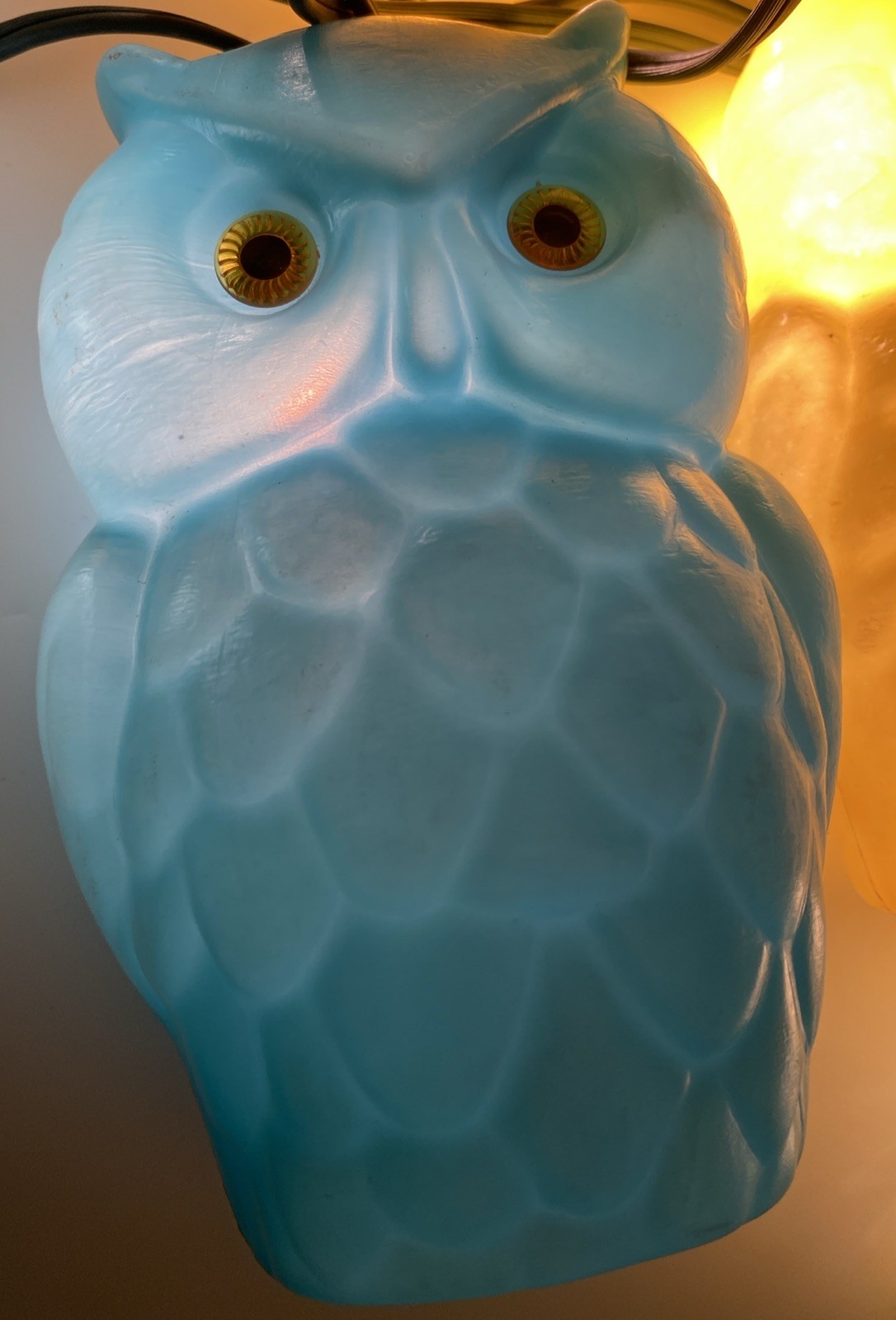 Vintage 1970’s Owl Lites String Lights With Jeweled Eyes Set Of 7