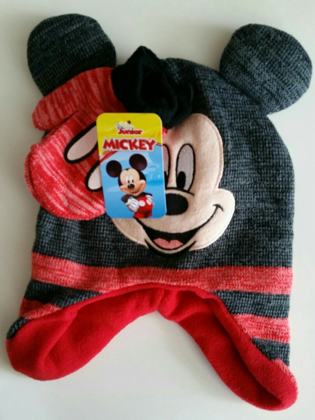 Mickey Mouse Disney Jr. Hat & Mittens 2T - 4T NEW