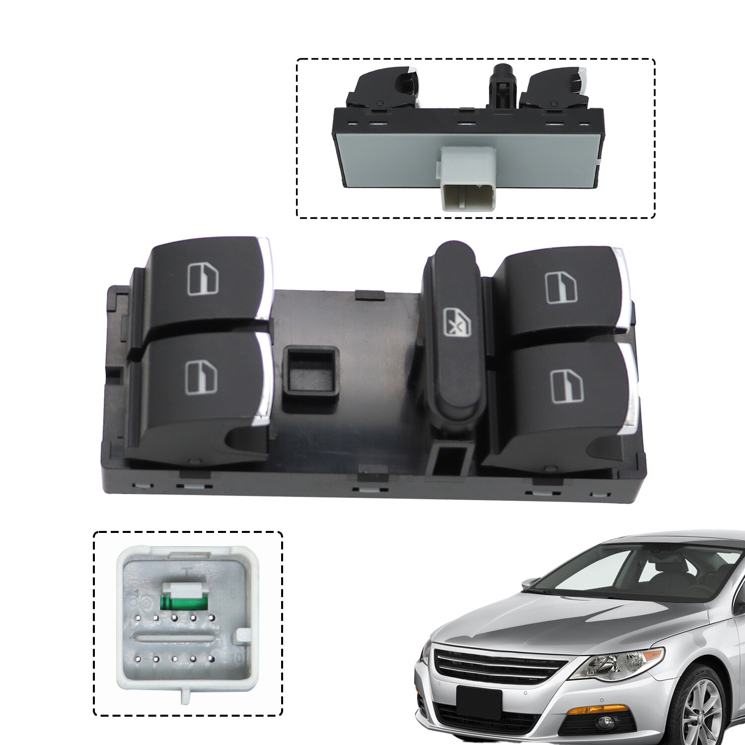 Front Left Power Window Master Control Switch For 09-17 Volkswagen CC Highline