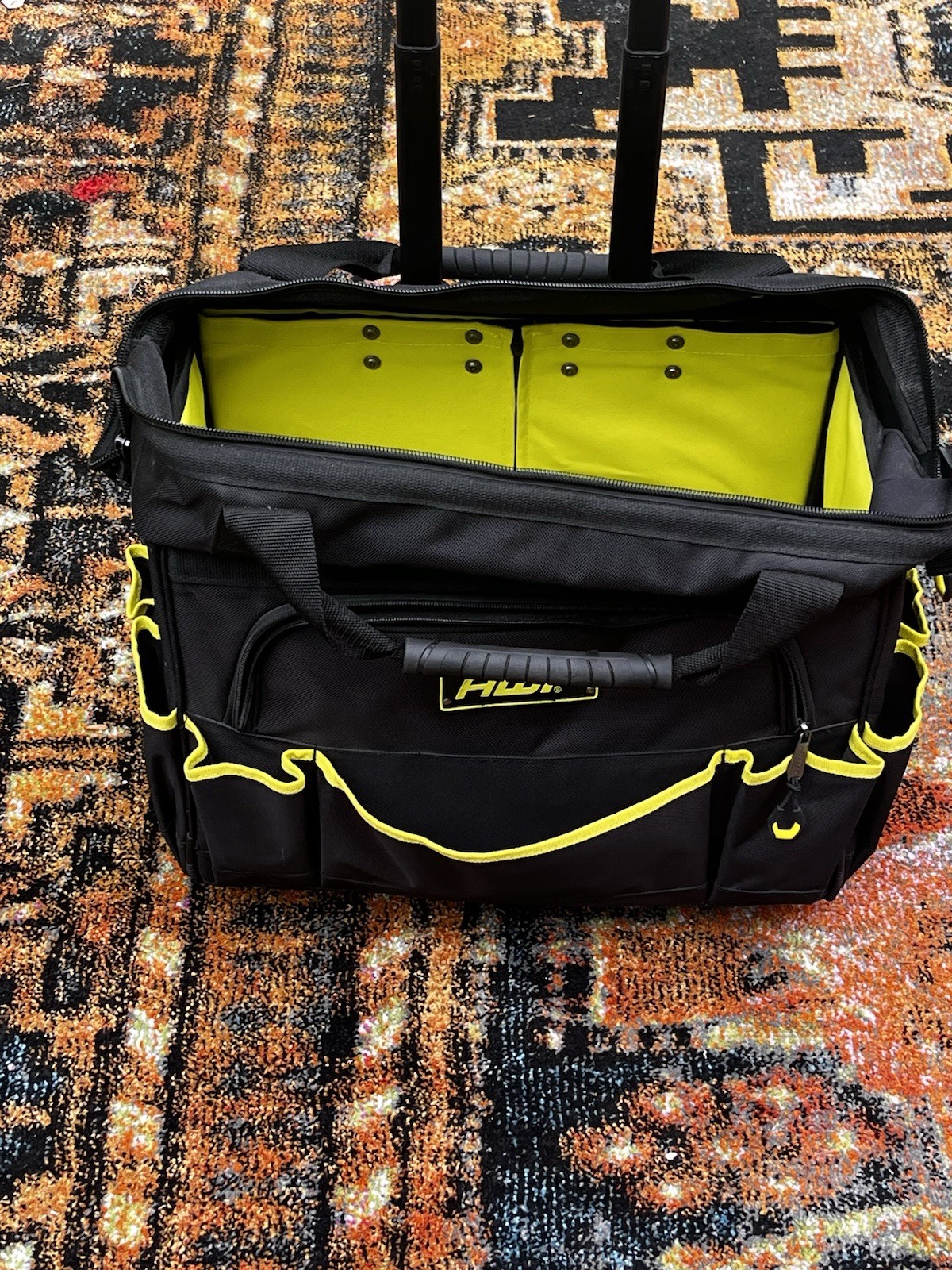 AWP Rolling 18 Inch Tool Bag with Telescoping Handle - 14 Pockets -