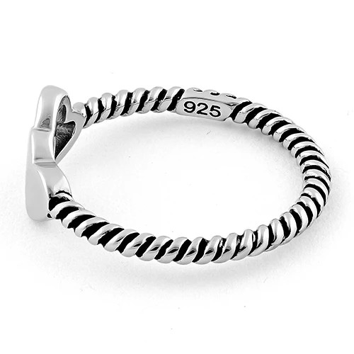 925 Sterling Silver Double Heart Ring
