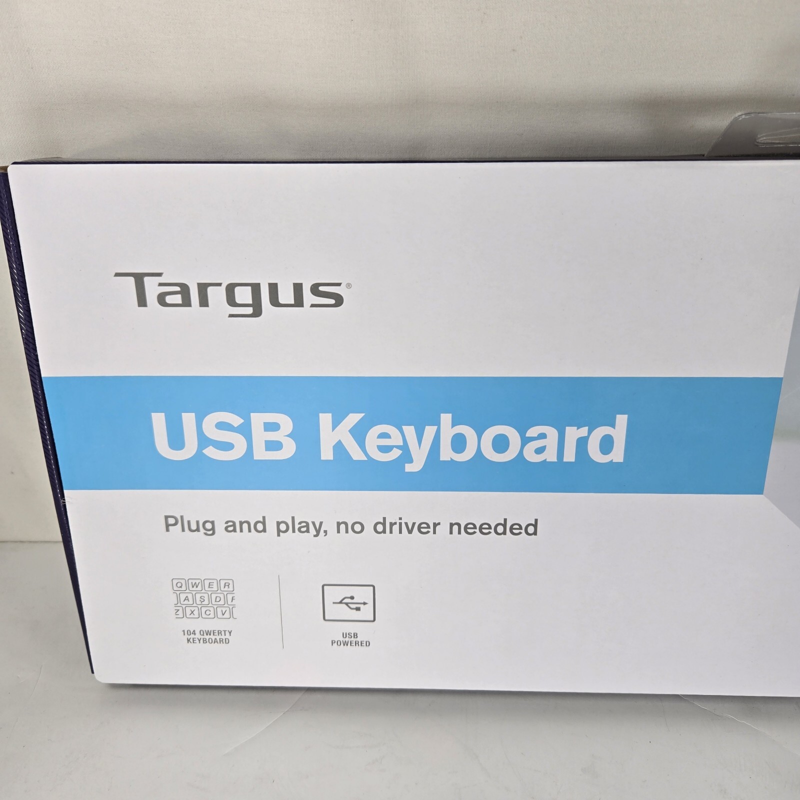 Targus USB Corded Keyboard New in Open Box Black Never Used Plug & Play Windows
