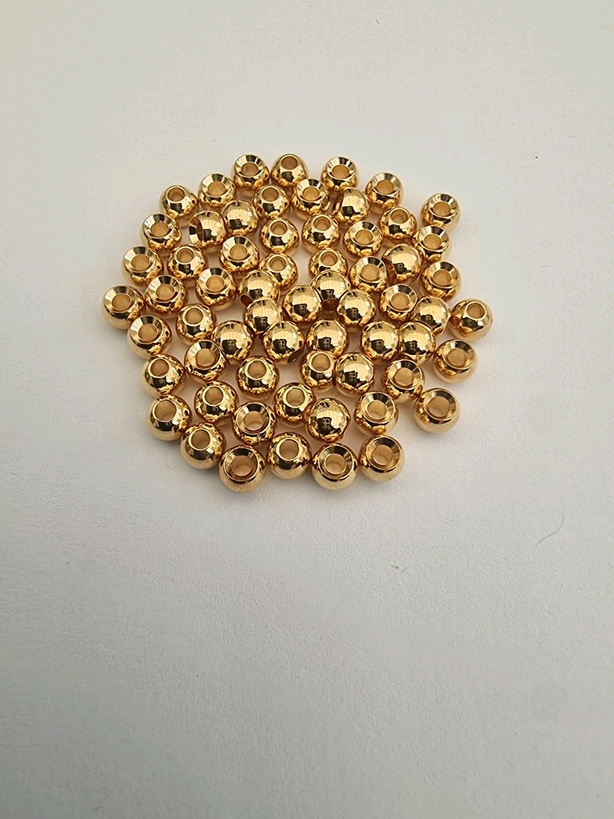 Fly Tying Materials 50 Packs 4mm Gold Color Countersunk Brass Beads.