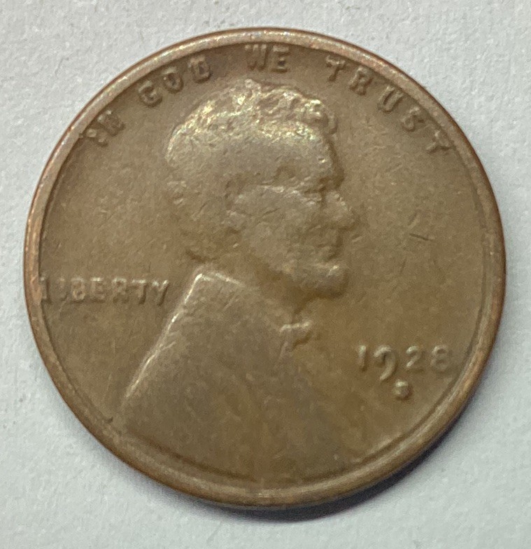 1928-S Lincoln Wheat Penny Cent - G/VG Good or Better Very Nice