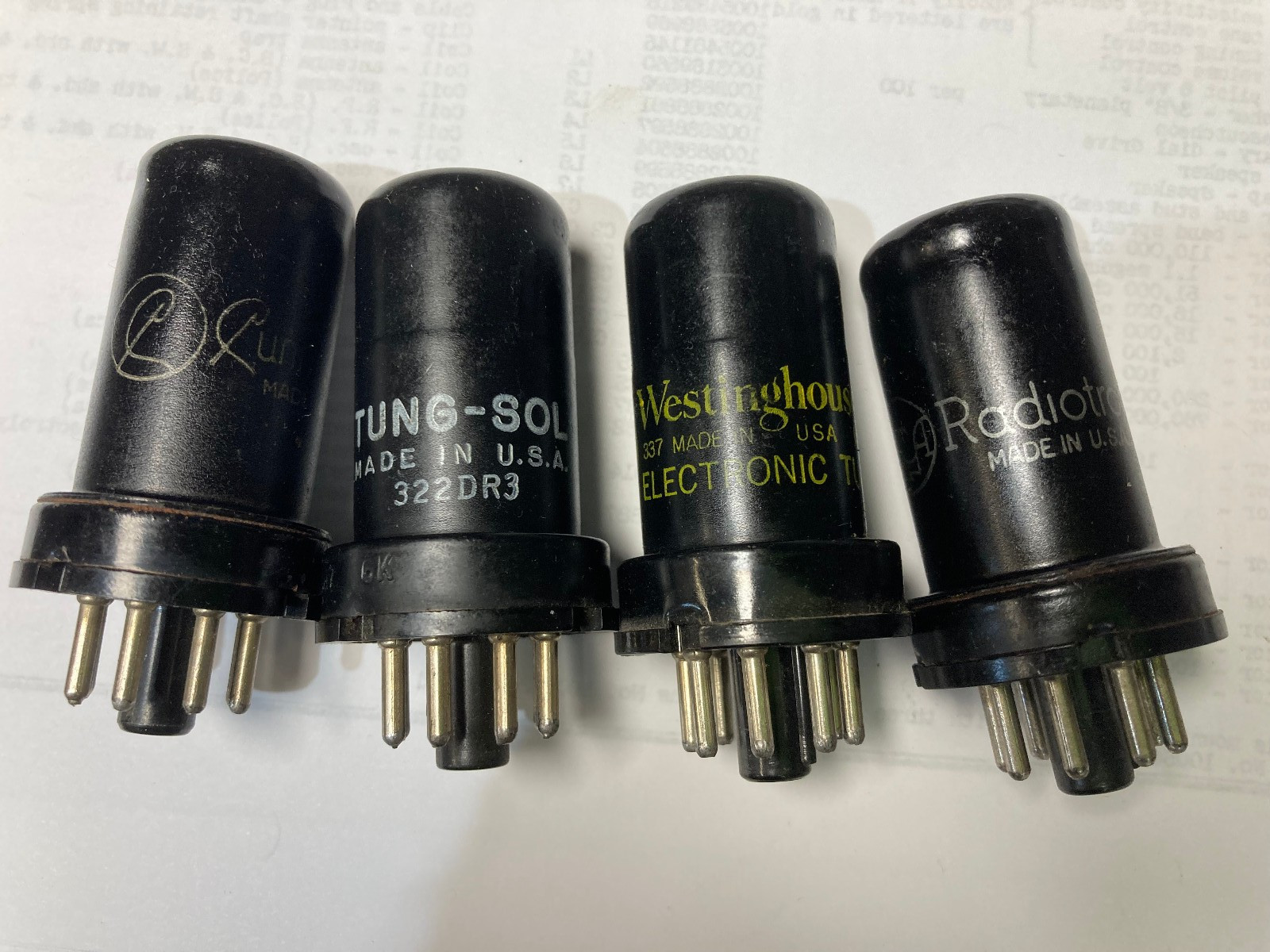 Quad used 6SQ7 metal radio vacuum tubes  TV7=EX