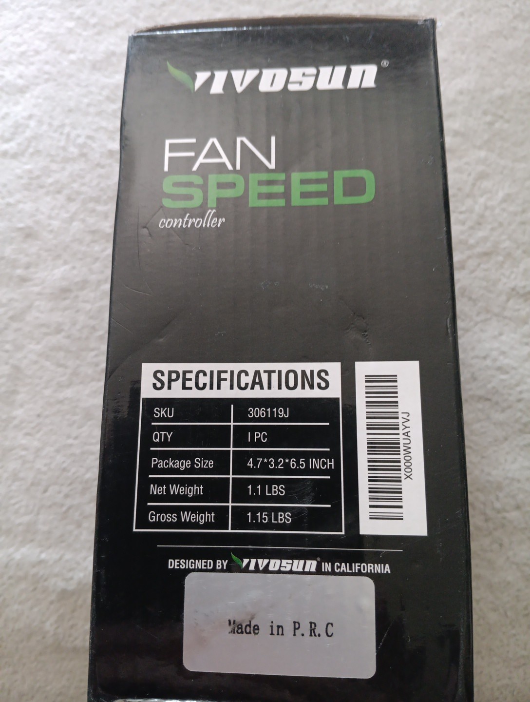 VIVOSUN Variable Fan Speed Controller Speed Adjuster for Inline Duct Fan