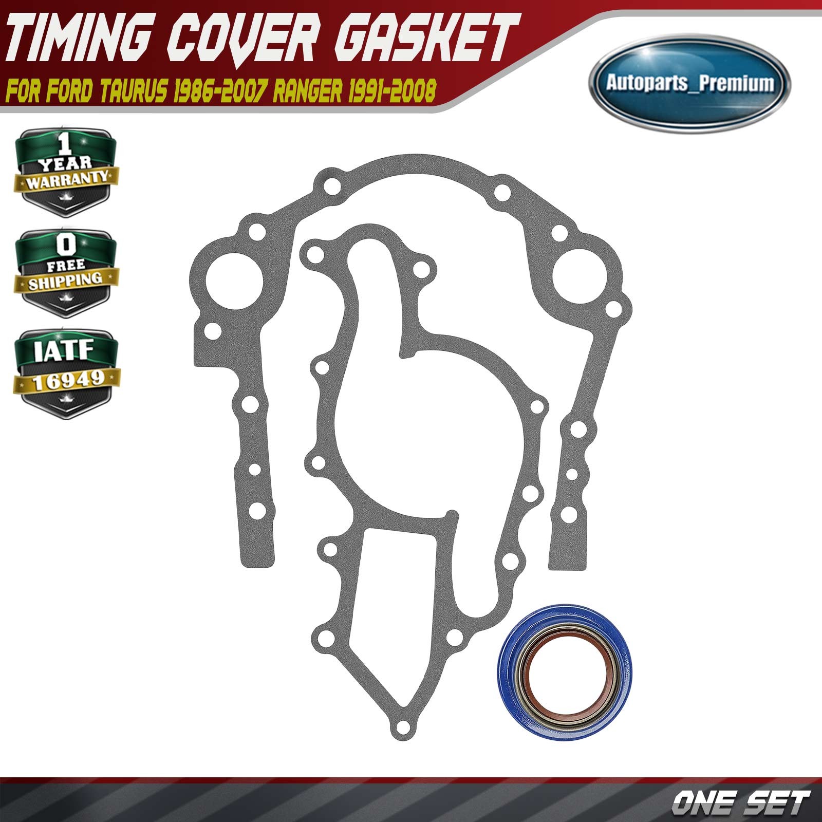 Engine Timing Cover Gasket Set for Ford Taurus 1986-2007 Ranger 1991-2008 3.0L
