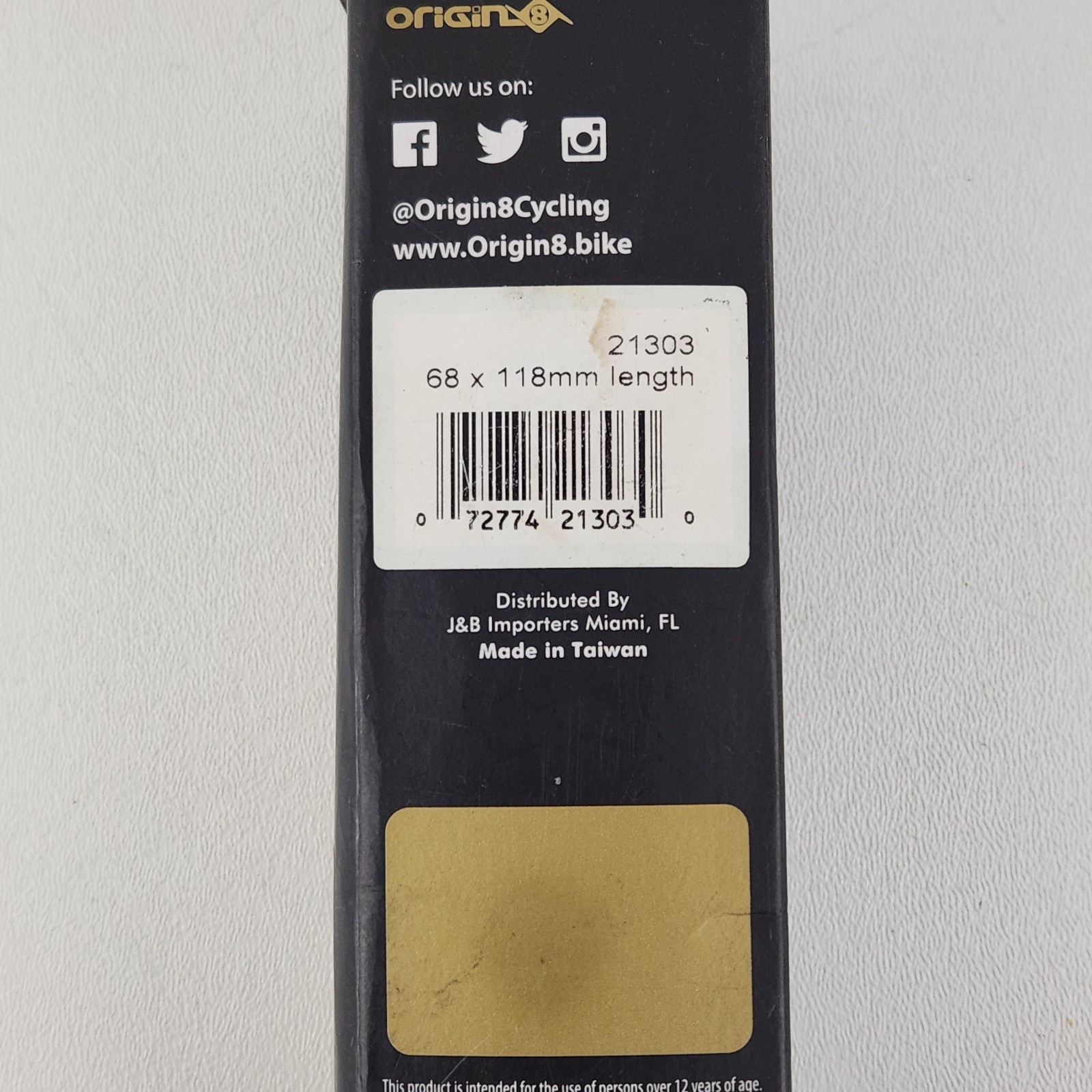 Origin8 TorqLite Square Taper JIS Sealed Bearings BSA 68x118mm Bottom Bracket