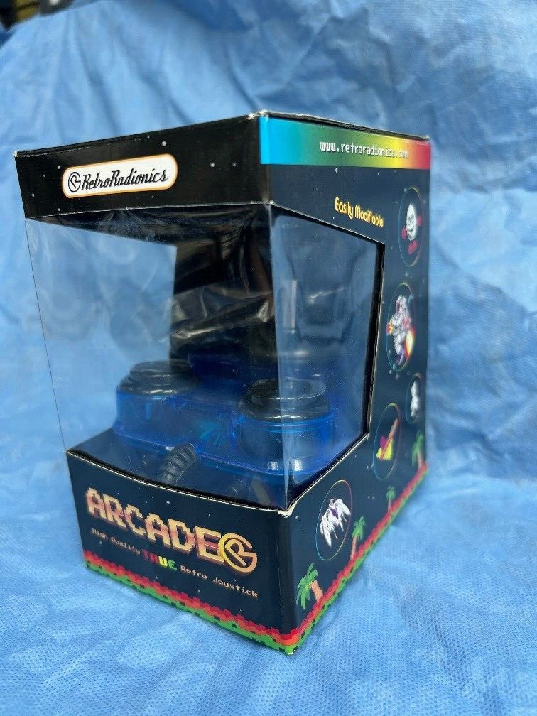 ArcadeR 9-pin (DB9) standard Retro Joystick - Transparent Blue