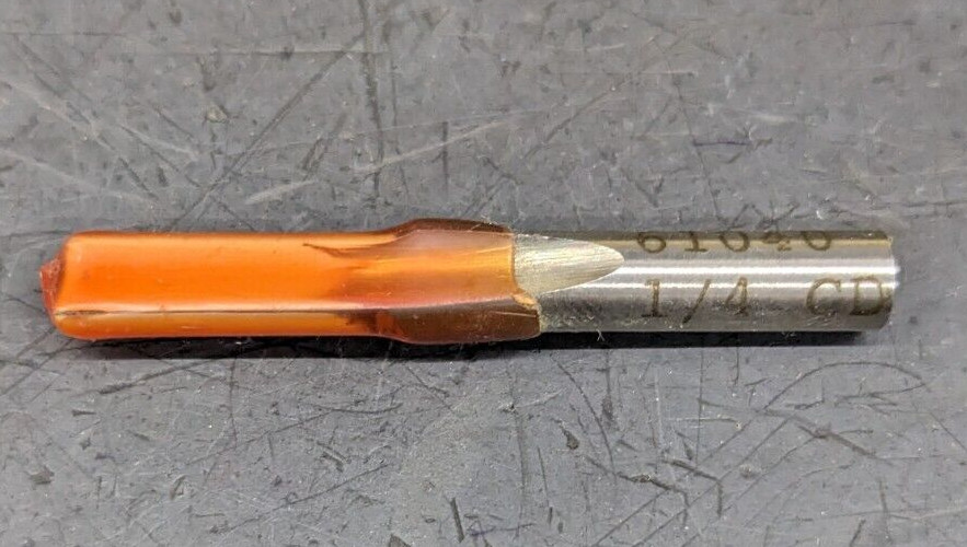 WKW Straight Router Bit 1/4" CD 1/4" SH Single Flute HSS 61040 USA