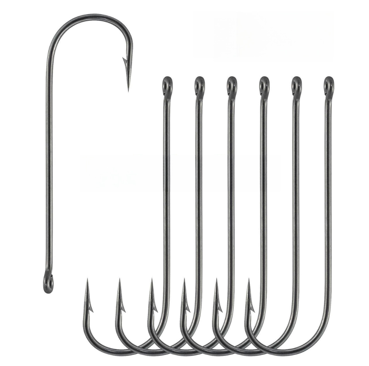100pcs Aberdeen Hooks Fishing Offset Long Shank Light #1-#2/0 Crappie Panfish