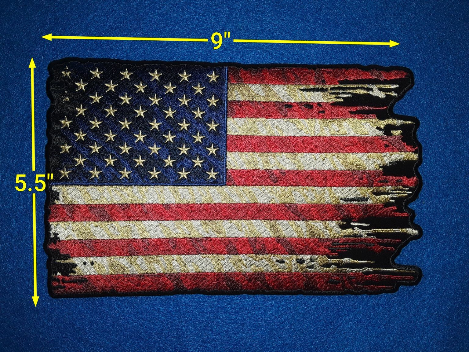 Tattered 9'' by 5.5'' Distressed American Flag,