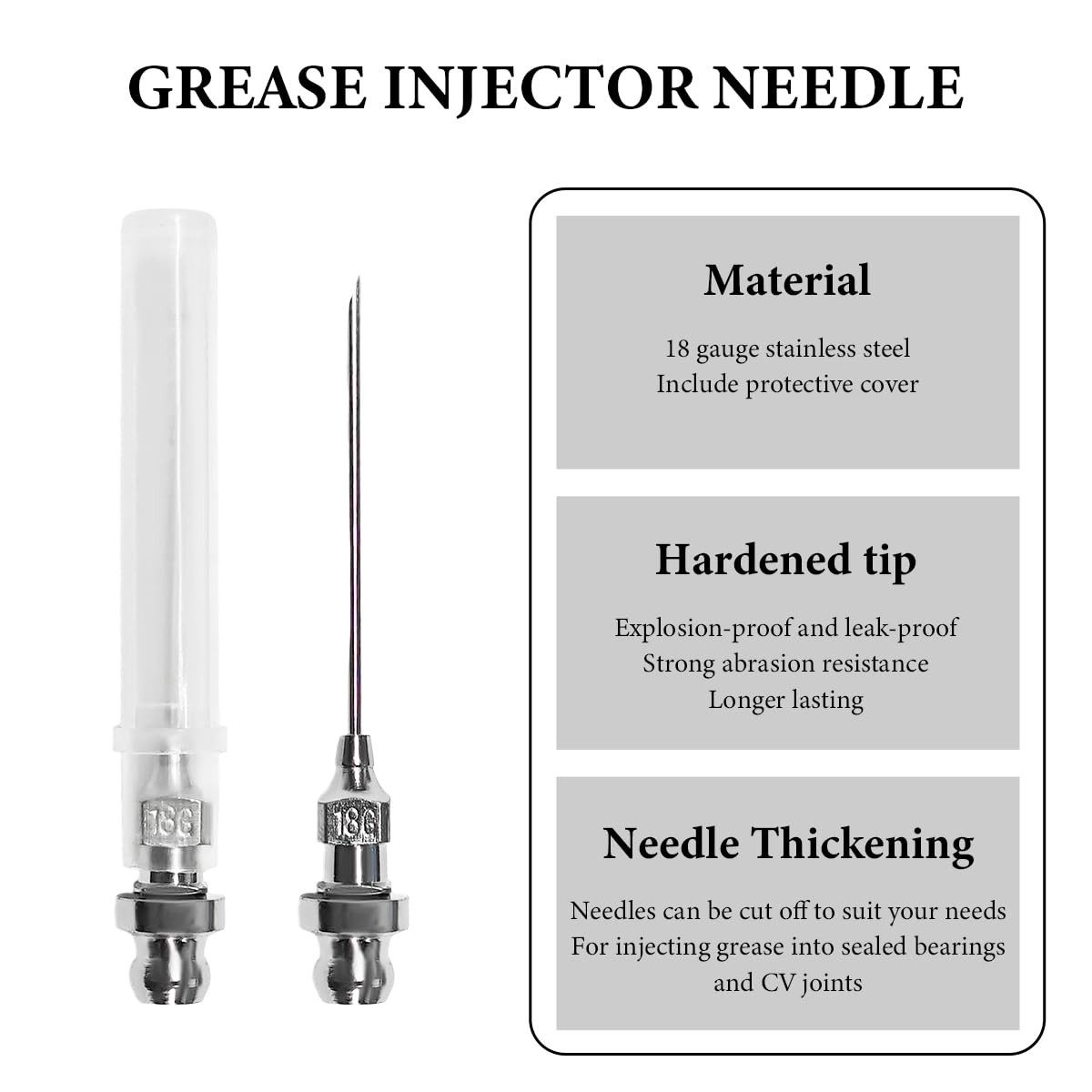 DXNQ 7 PCS Grease Needle Accessory Set, 5 Nozzles 1 Silver