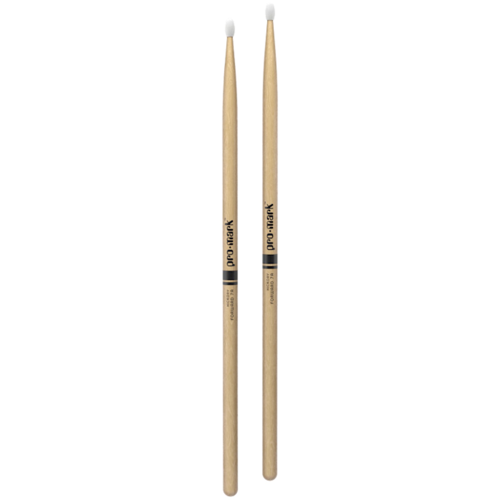 ProMark Classic Forward Hickory 7A Drumsticks, Oval Nylon Tip