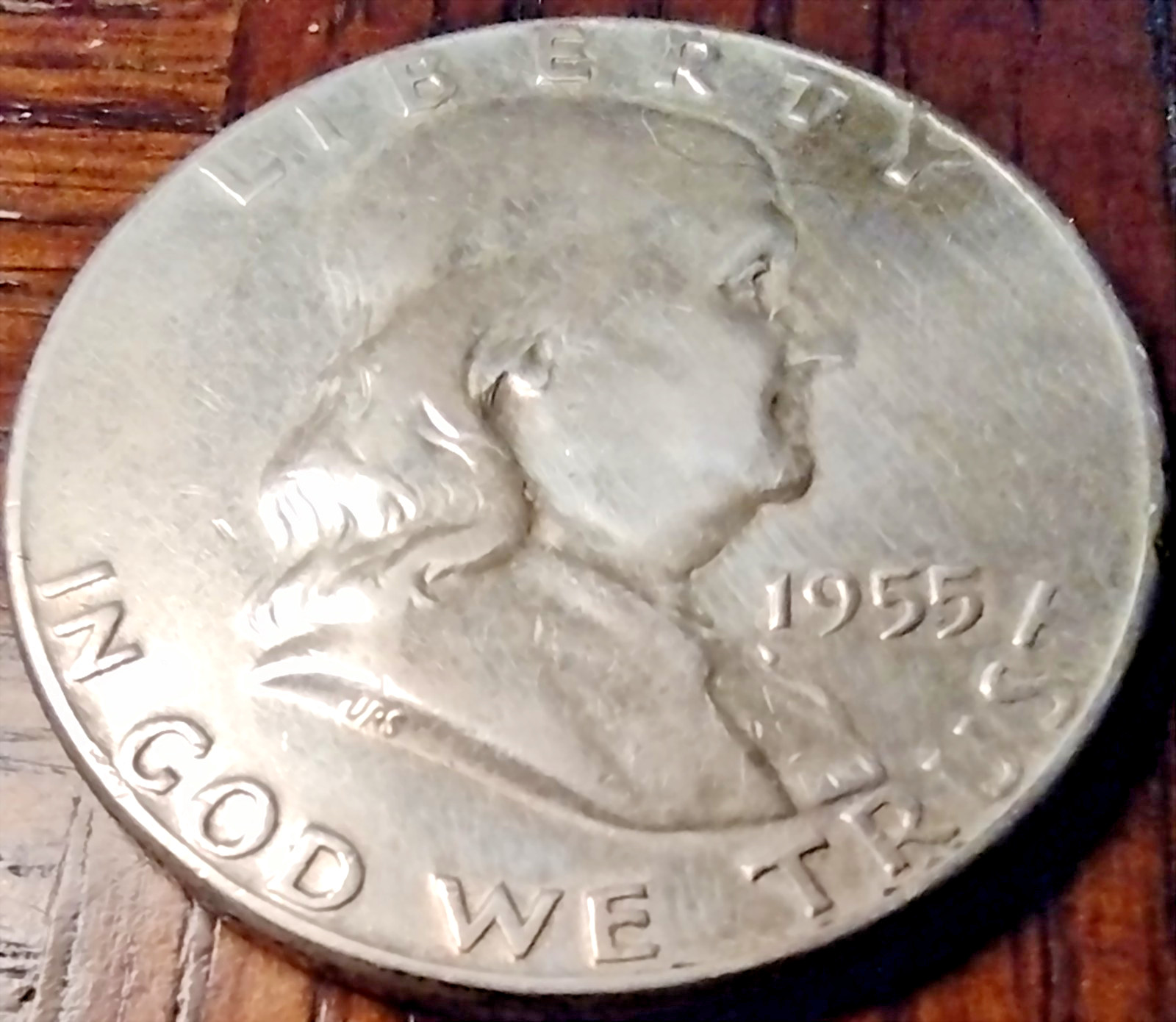 1955 Franklin Half - Bugs Bunny Variety - Cleaned