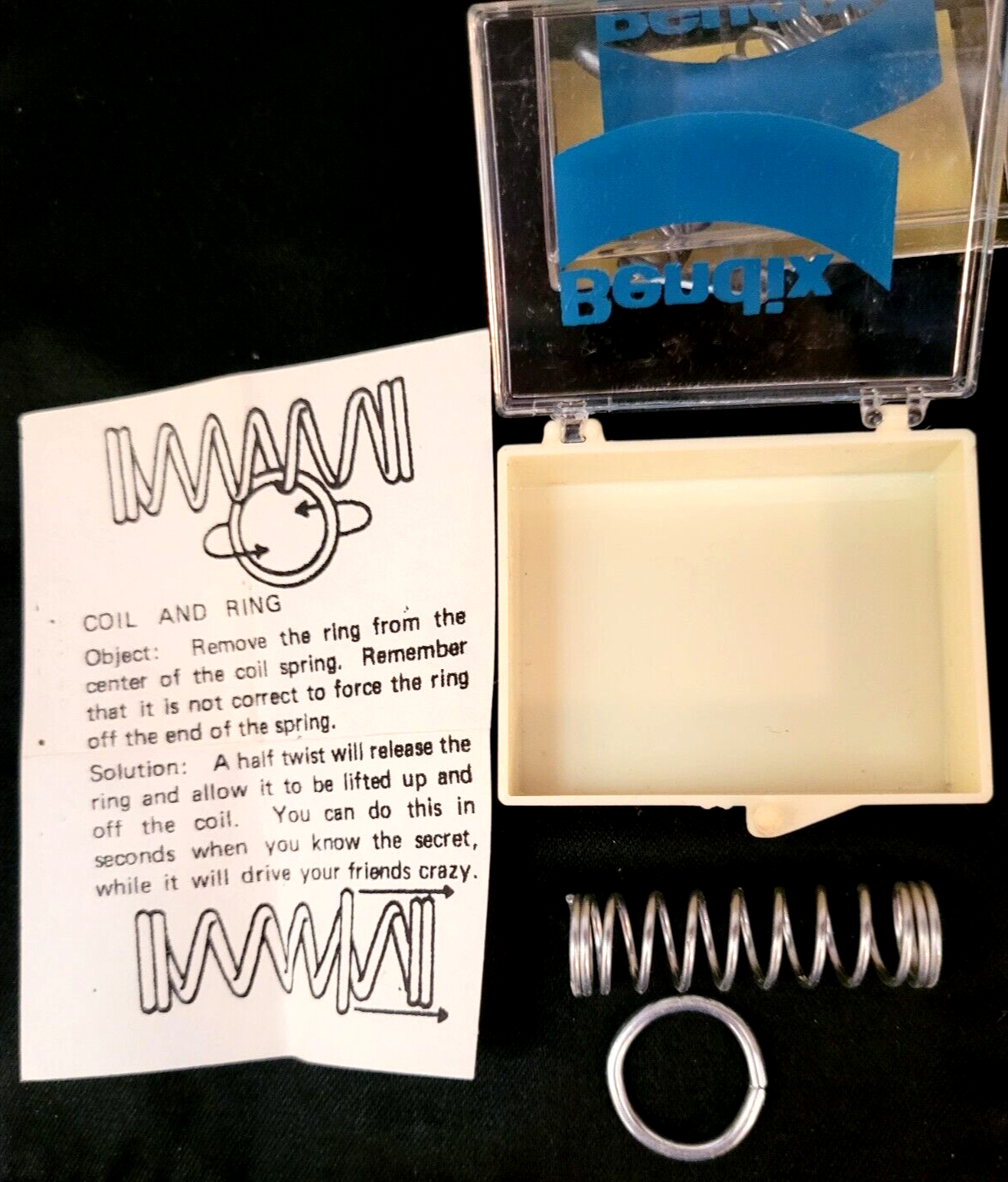 Vtg Bendix Advertising Mind Bender Brain Teaser Coil & Spring Set