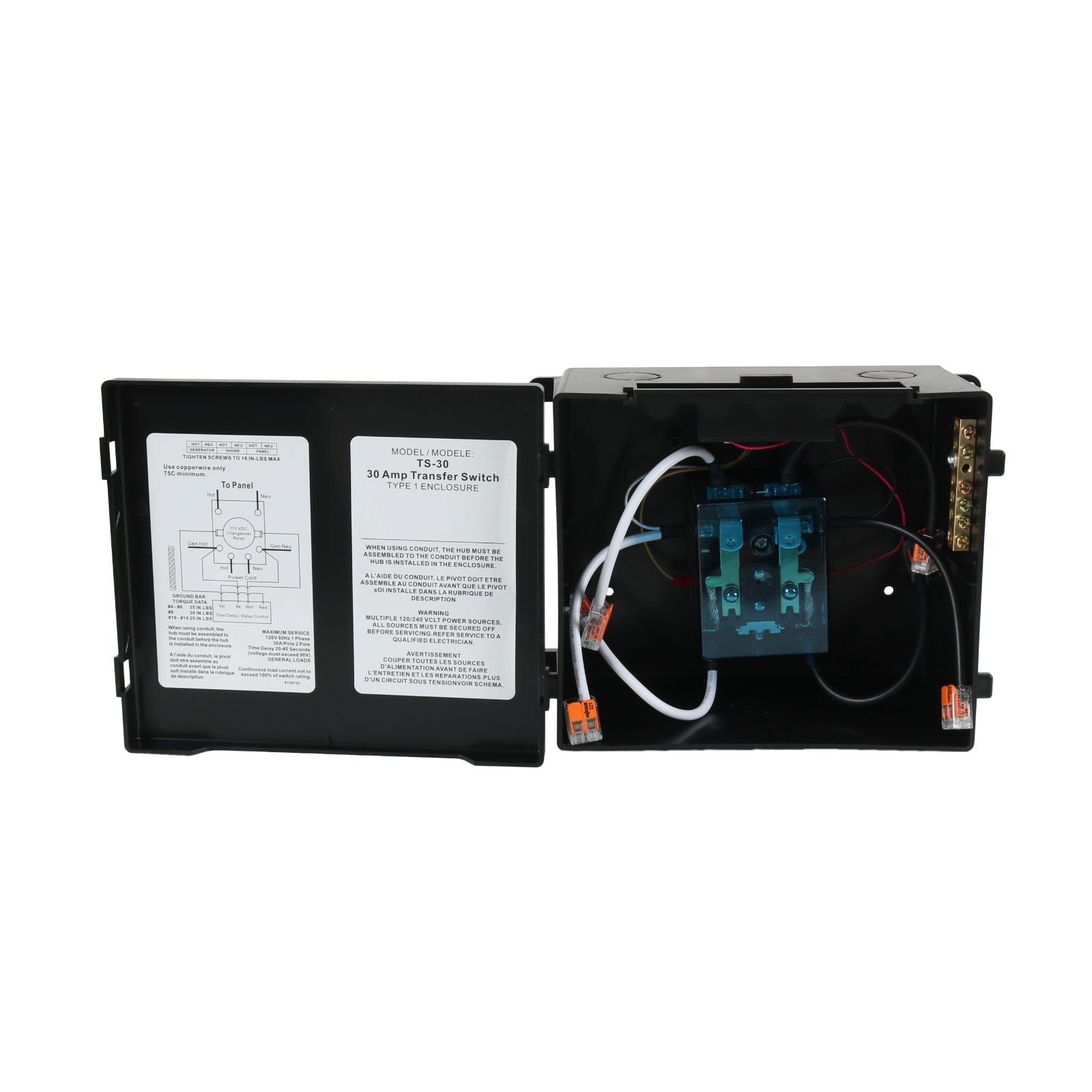 JDMSPEED TS-30 30 Amp Automatic Transfer Switch , Black
