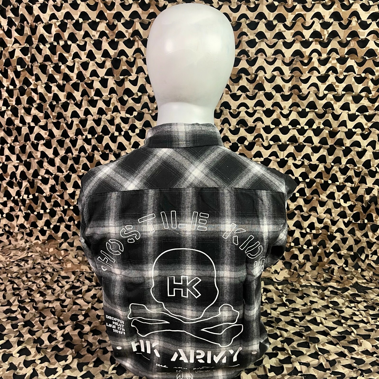NEW HK Army Collide Button Up Flannel - Black - Small