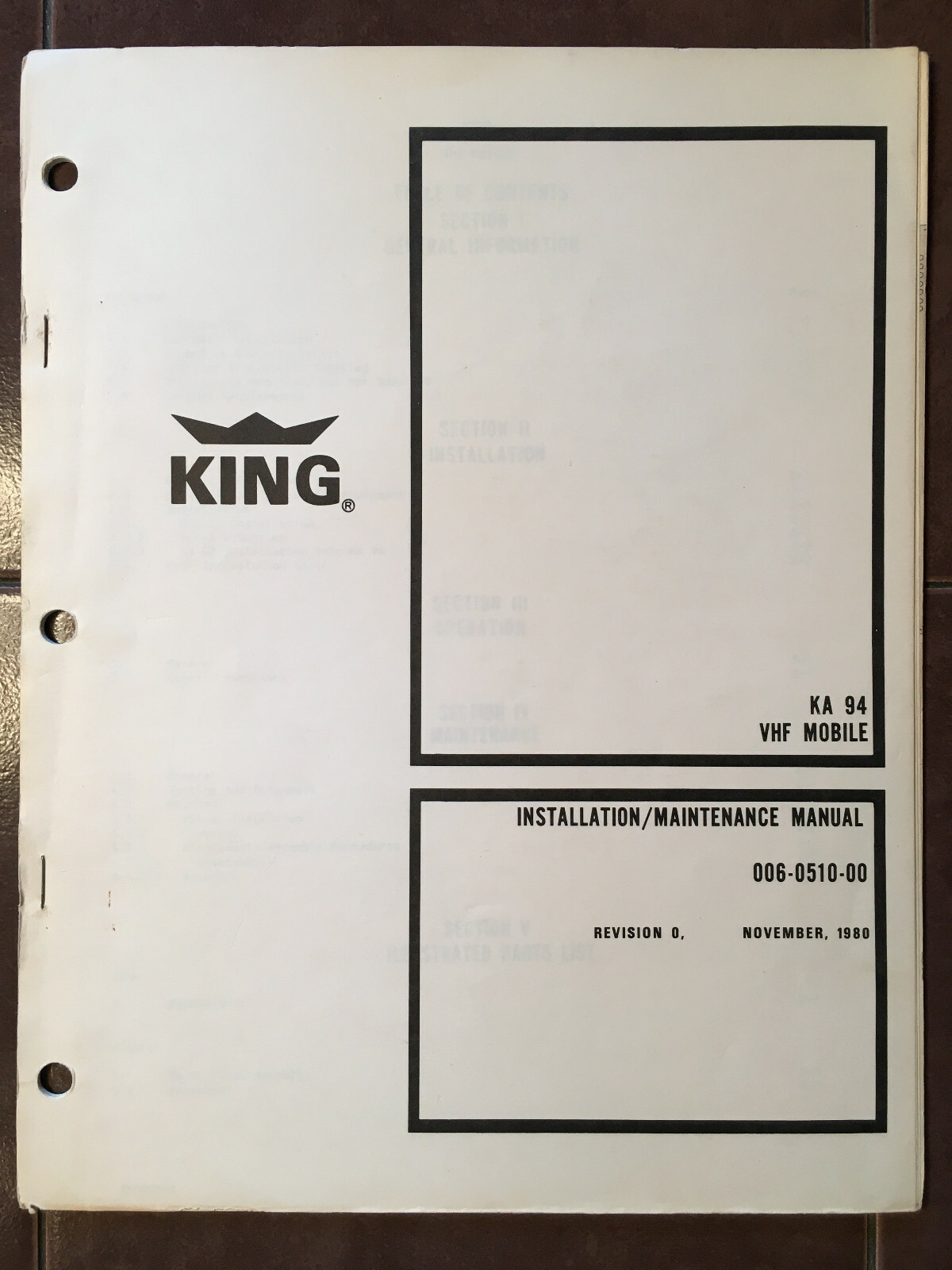 King KA-94 Comm Install & Service Manual