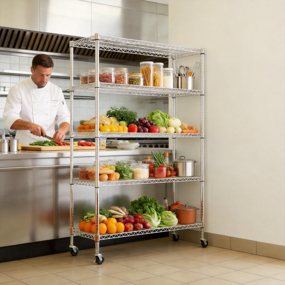Heavy Duty 5 Tier Wire Shelving Unit Multi purpose metal storage rack 1750 lbs