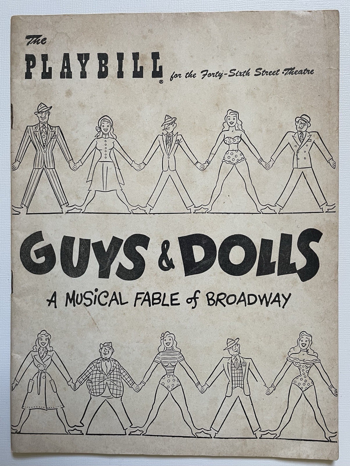1952  GUYS & DOLLS, PLAYBILL Theatre Program, 46TH STREET THEATRE, NY, MCM retro