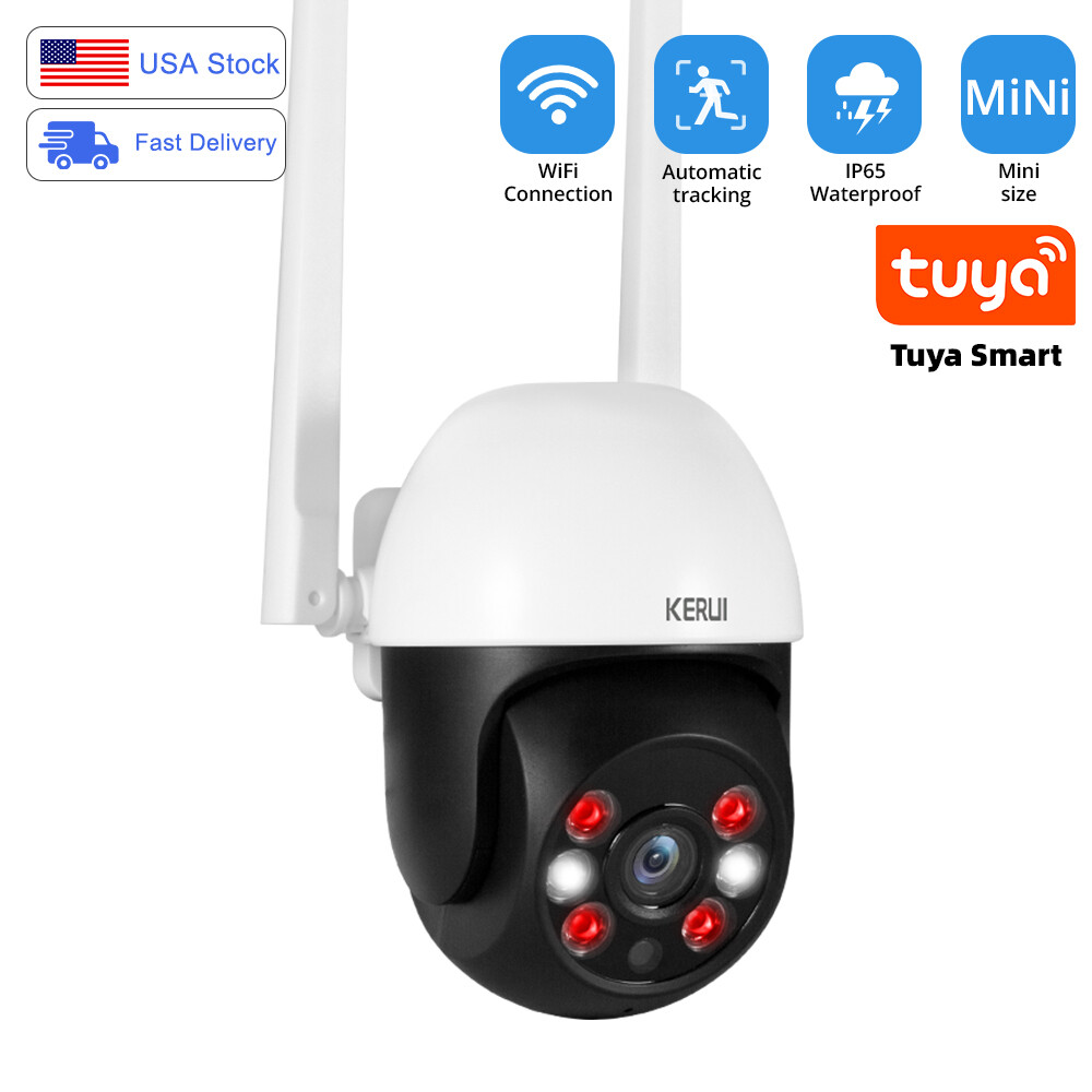 KERUI 8MP 4K HD PTZ WiFi IP Wireless Camera Tuya Smart Outdoor Home Security USA