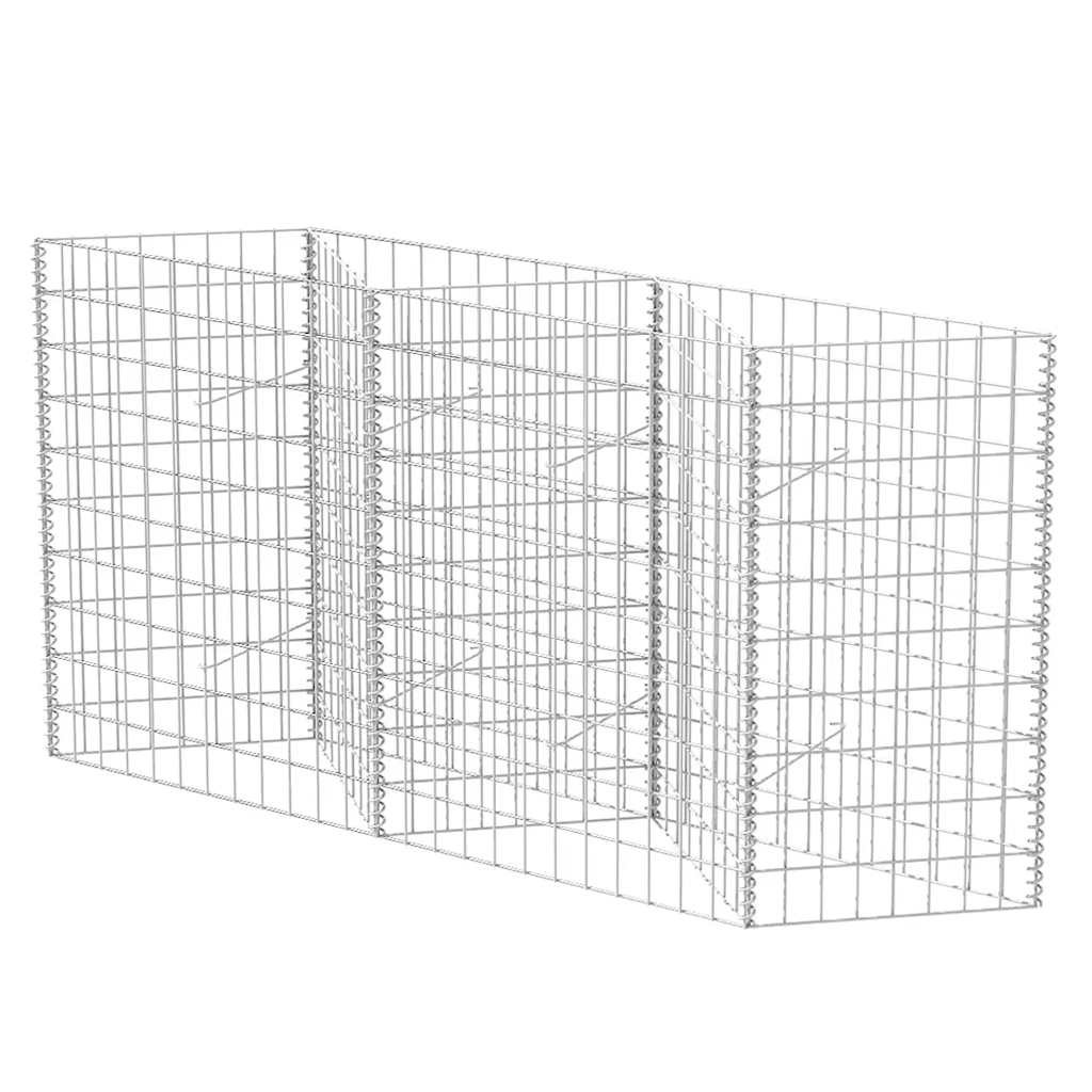 Gabion Basket Retaining Wall Wire Fence Outdoor Garden Galvanized Steel vidaXL