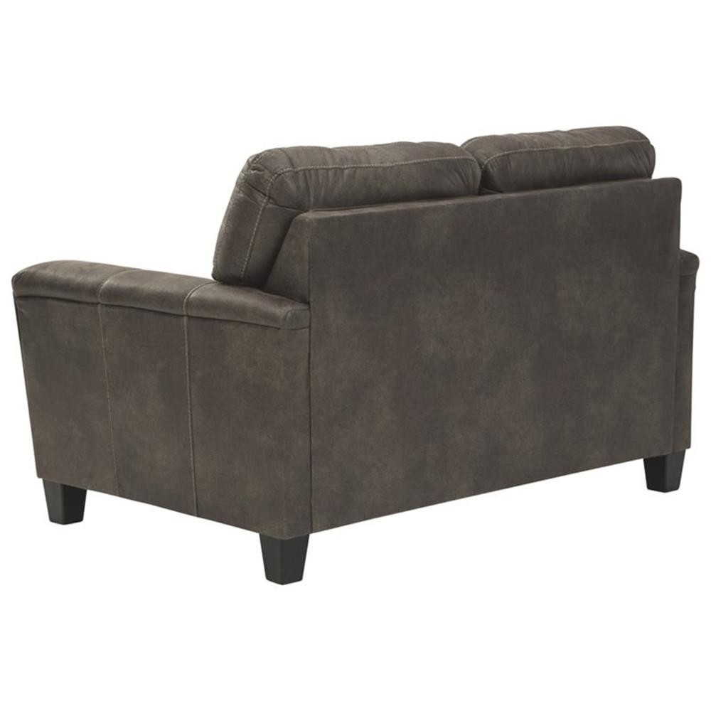 Bowery Hill Contemporary 39"H x 61"W x 38"D Fabric Loveseat in Smoke