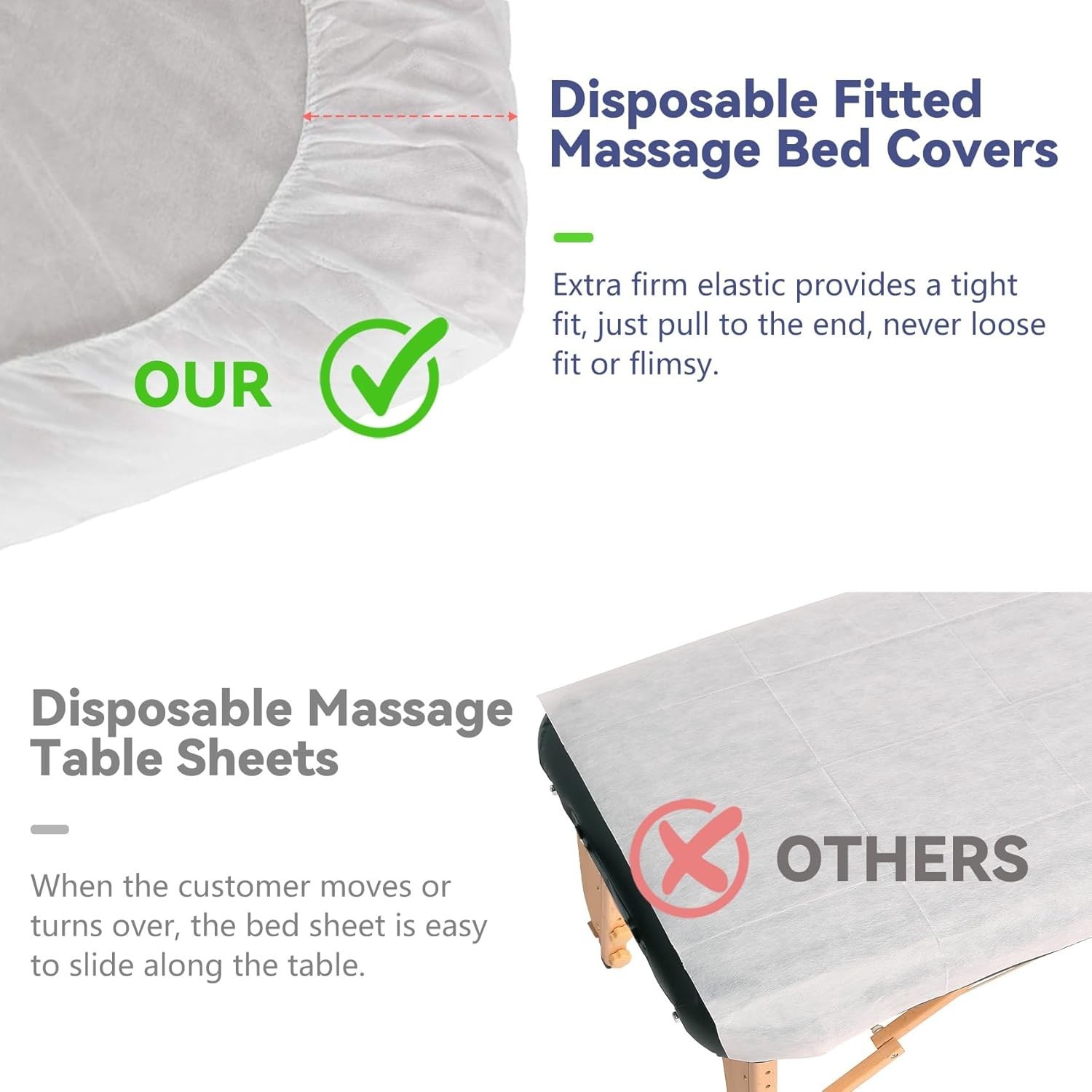 50PCS Disposable Massage Table Sheets, Breathable Bed Cover