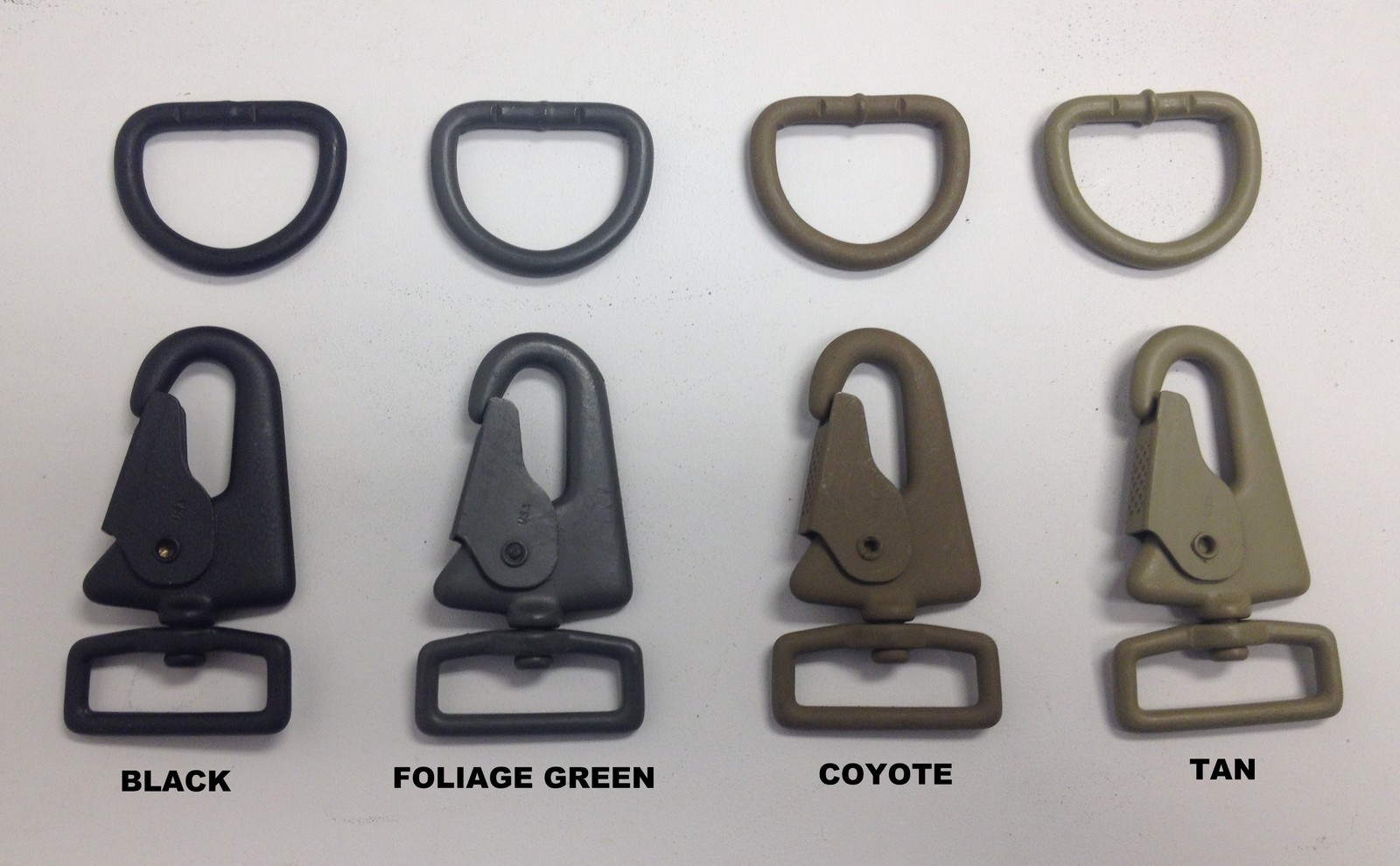 USA MADE HK H&K Swivel Clip 1" Style Sling Snap Hook w/ Steel D Ring 4 Colors