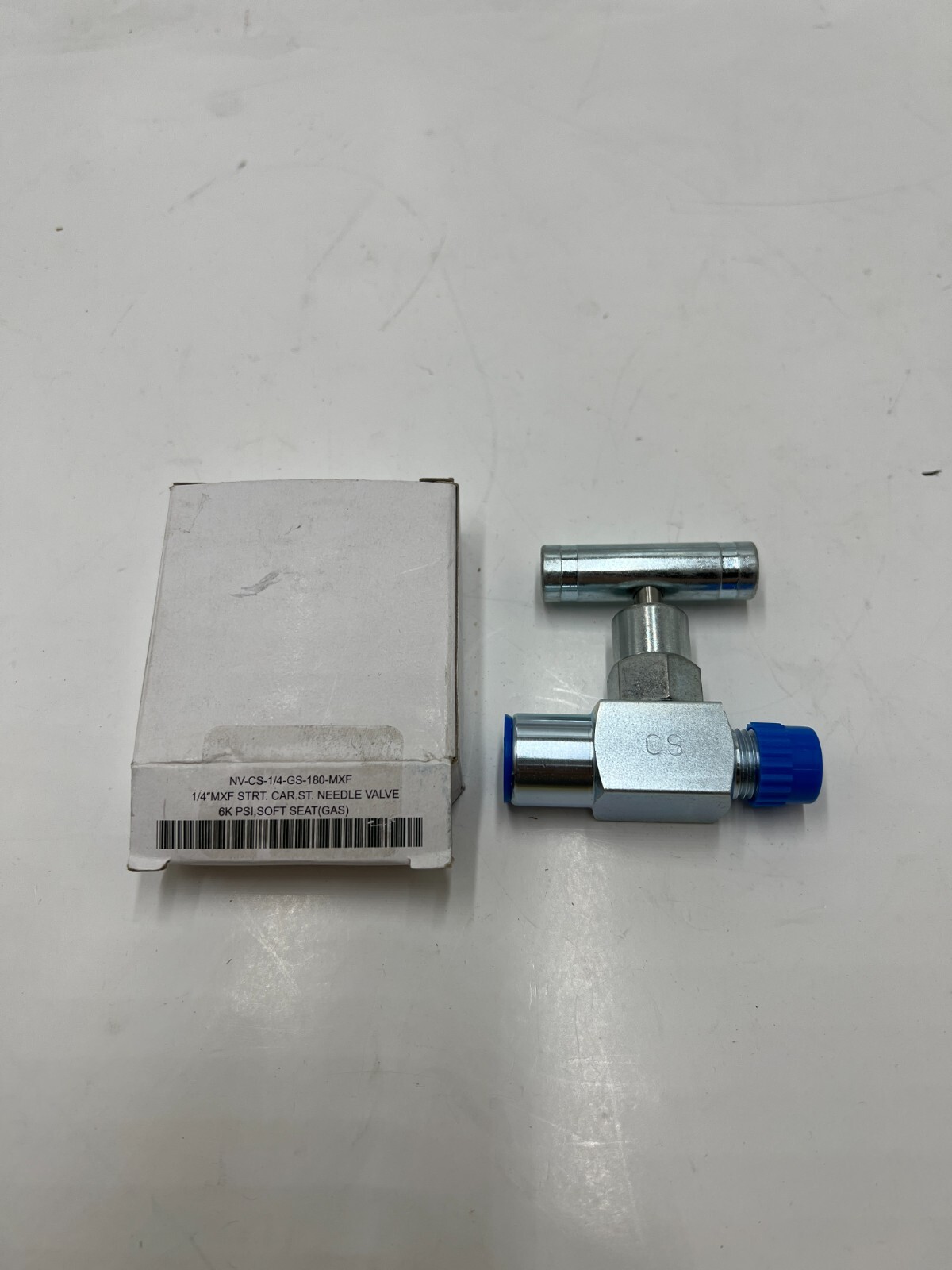 NV-CS-1/4-GS-180-MXF 1/4" Carbon Steel Straight Needle Valve 6000PSI Soft Seat